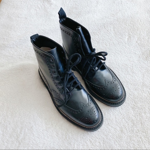 NIB Authentic Prada Leather Wingtip Combat Boots​ - Picture 1 of 10